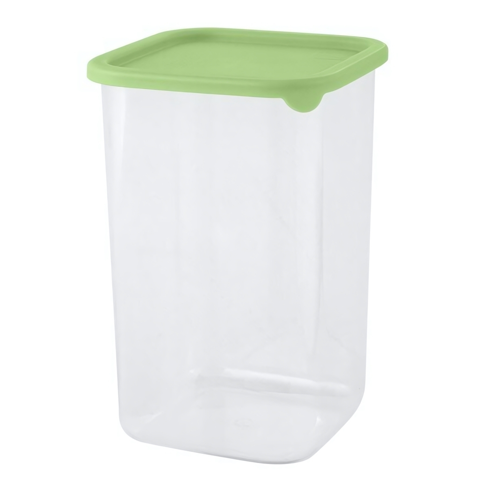 Банка для сыпучих продуктов Sugar&Spice Vanilla квадратная 1,2л, с гибкой крышкой фисташка