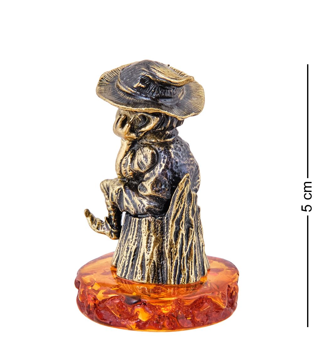 Народные промыслы AM-3648 Фигурка «Гном Бардзуки Гединин» (латунь, янтарь)