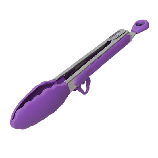 Щипцы силиконовые 23 см. Kamille КМ 7511 с ручками из нержавеющей стали