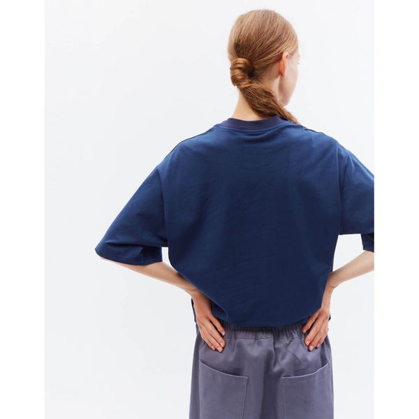 Футболка Яблоко темно-синяя - фото 4