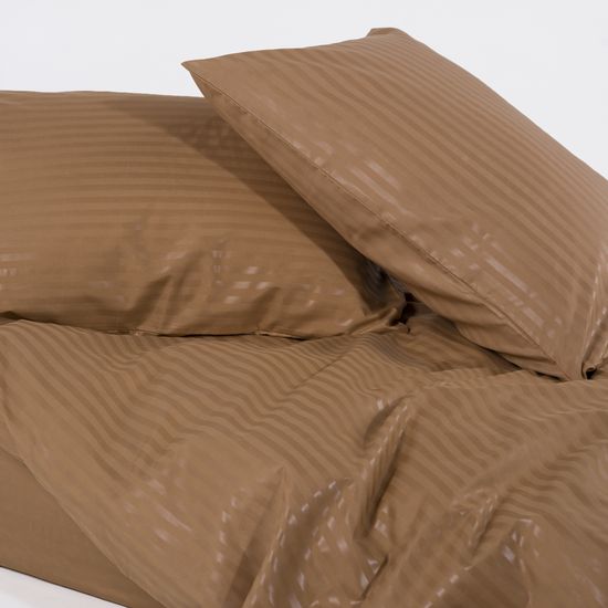 Простыня на резинке Brown, 200x200х30, страйп полисатин HOMY