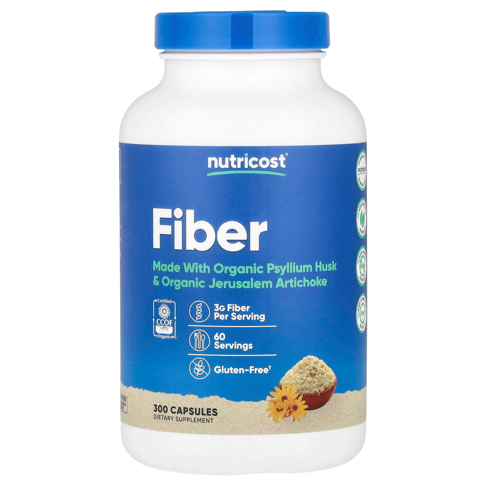 Nutricost, клетчатка, 300 капсул