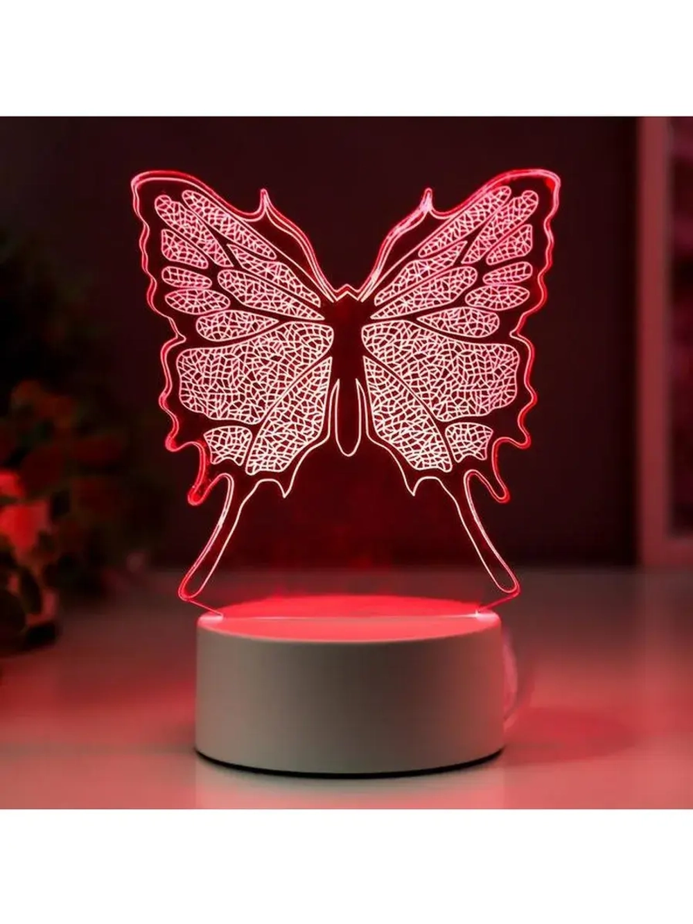 Светильник «Бабочка» LED RGB от сети 9.5×13×17 см RISALUX