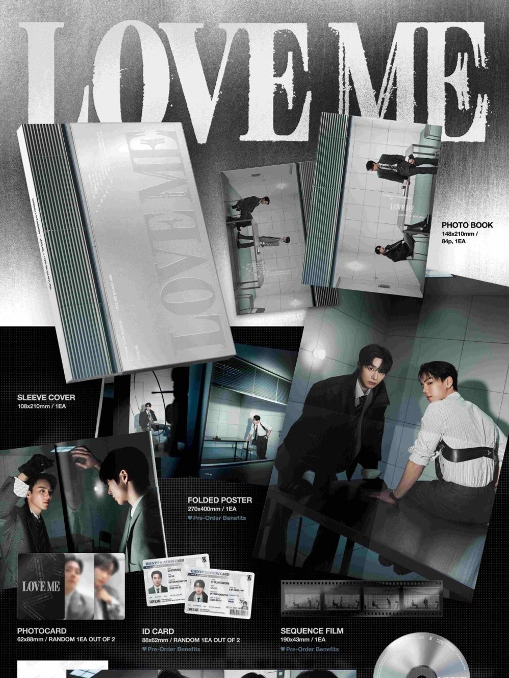 Альбом SHOWNU X HYUNGWON - LOVE ME EP Album 3 Version SET