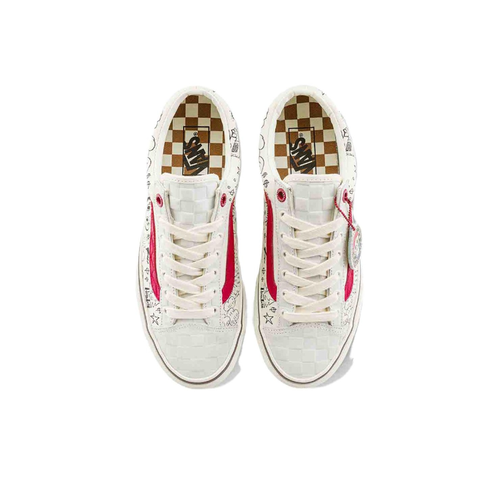 Vans style 36 white red best sale