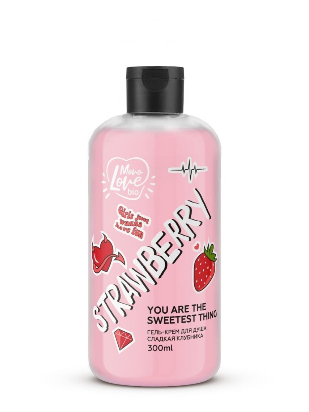 MonoLove Bio Strawberry Гель-крем для душа Сладкая клубника 300ml