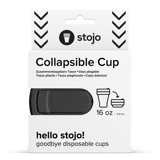 Стакан складной силиконовый Stojo Biggie Carbon, 16 oz / 470 мл