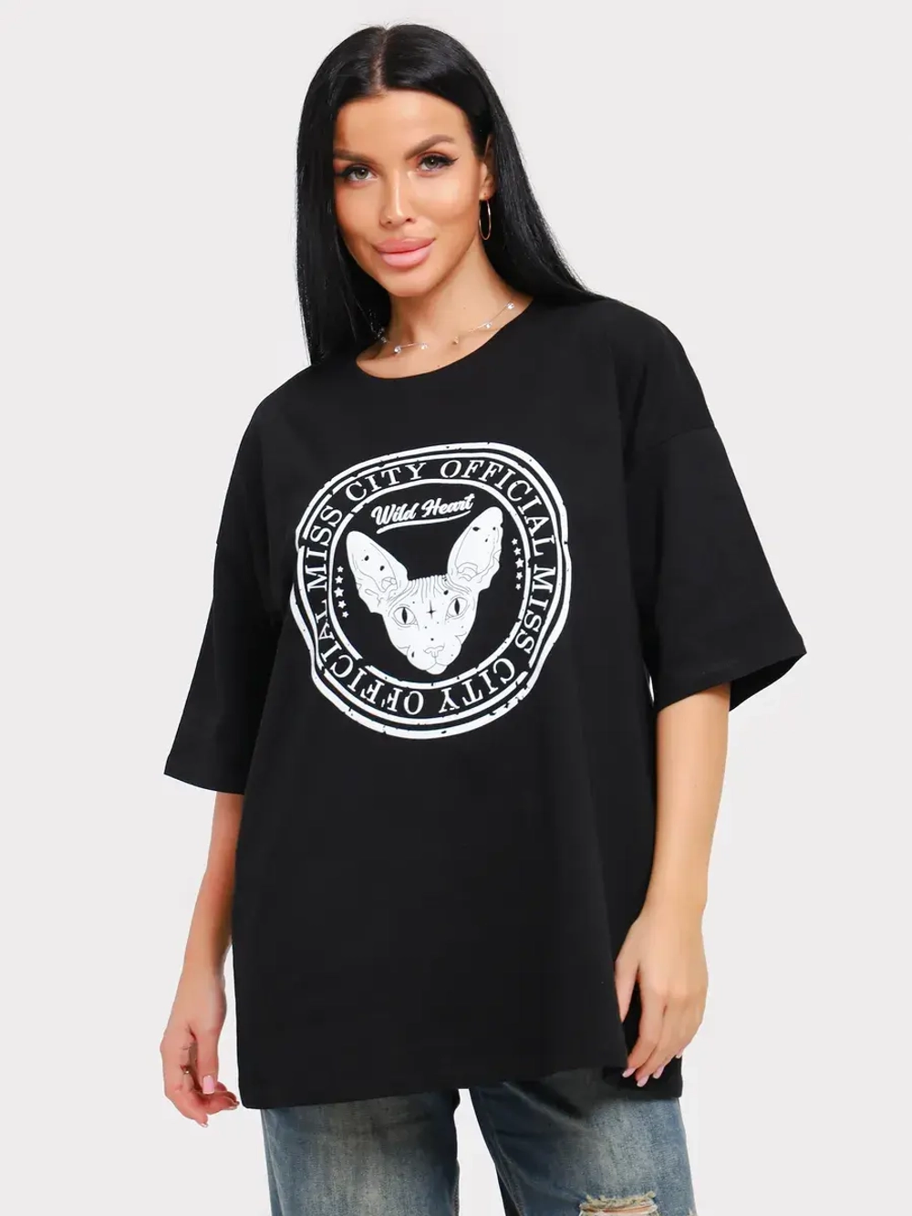 Футболка оверсайз больших размеров принт