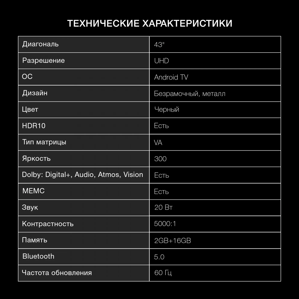 Телевизор Hyundai H-LED43BU7009