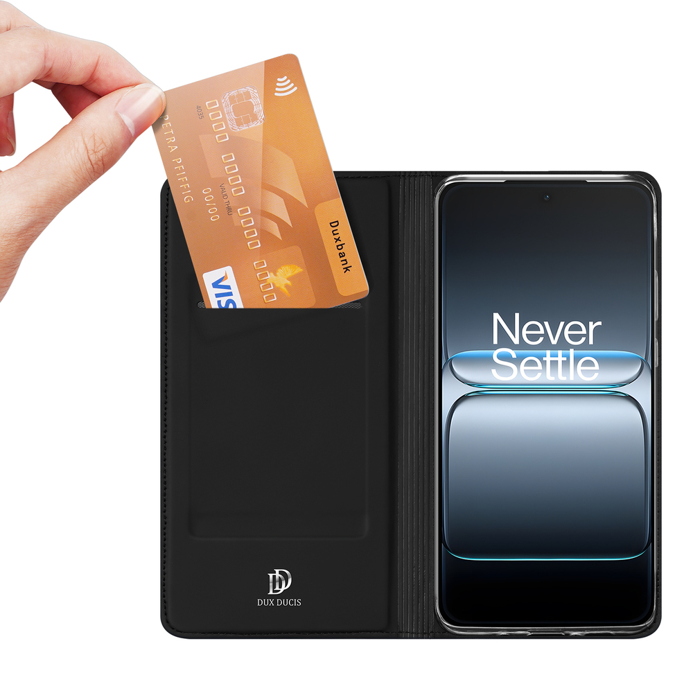 Чехол книжка из PU кожи черного цвета от Dux Ducis для OnePlus Nord 5 и Ace 5 Ultra, серия Skin Pro Series