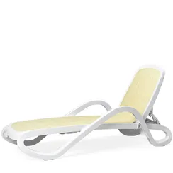 Шезлонг Alfa белый/бежевый
