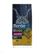 Monge Cat BWild LOW GRAIN Сухой низкозерновой корм для взрослых кошек из мяса зайца, 1,5 кг