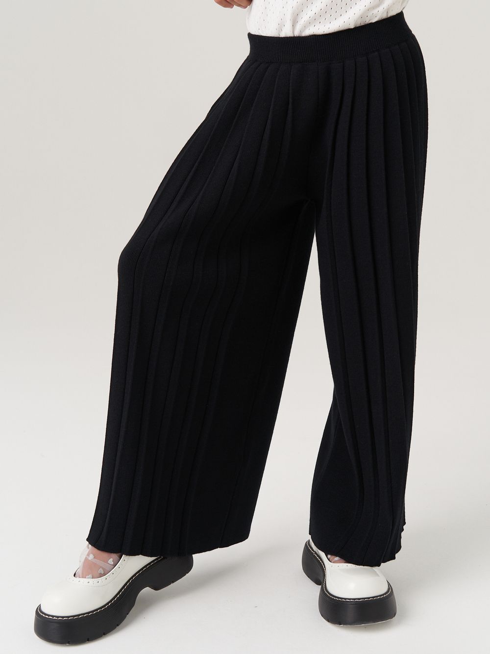 Школьные широкие брюки для девочки AT726-2 черный