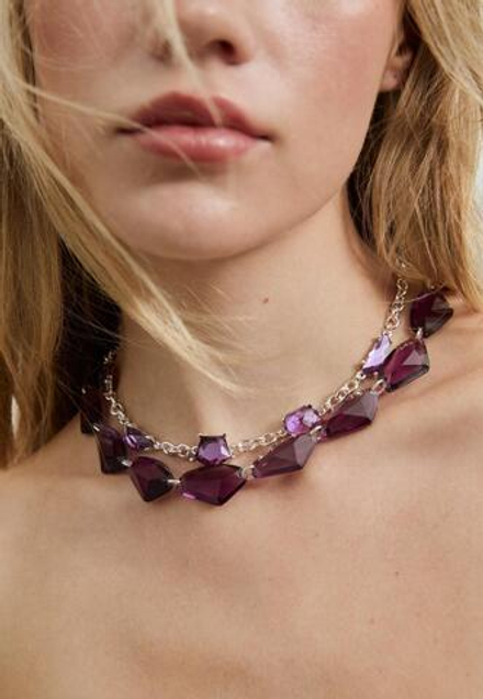 STRADIVARIUS Набор из 2 ожерелий с камнями, серый