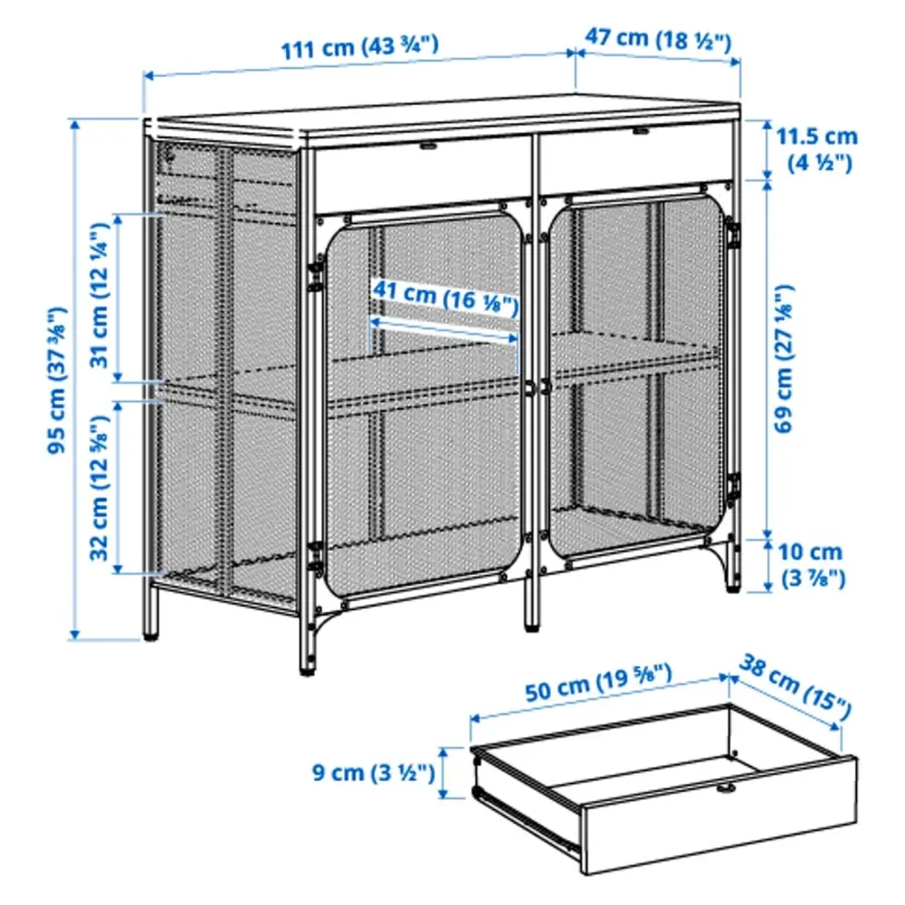 Шкаф - FJÄLLBO/FJАLLBO  IKEA/ ФЬЕЛЛЬБО ИКЕА, 47x111x95 см, черный