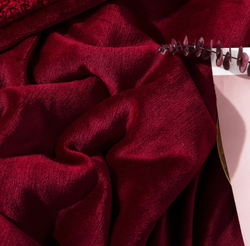 Плед 1.5 на полуторку Бордовый Барашка Велюр-Плюш 140х200