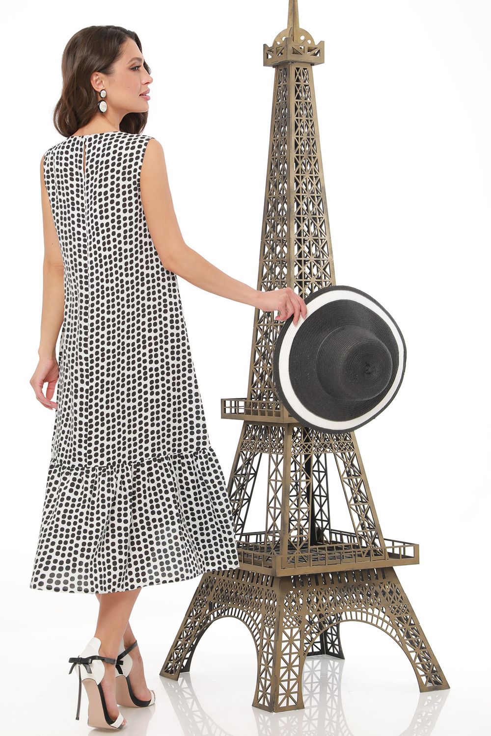 Платье черно-белое без рукавов DStrend (Акция)