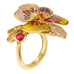 Кольцо Фиалка с рубинами и сапфирами, R0275-41/4