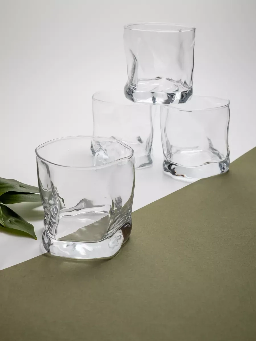 Набор изогнутых стаканов для виски, прозрачный, 300 мл, 6 шт