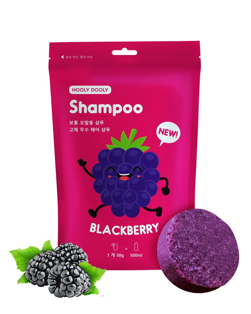 Шампунь твердый для всех типов волос ежевика HOOLY DOOLY Blackberry Shampoo 50 гр