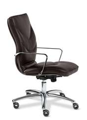 Кресло для руководителя Leeds Chrome B кожа коричневая