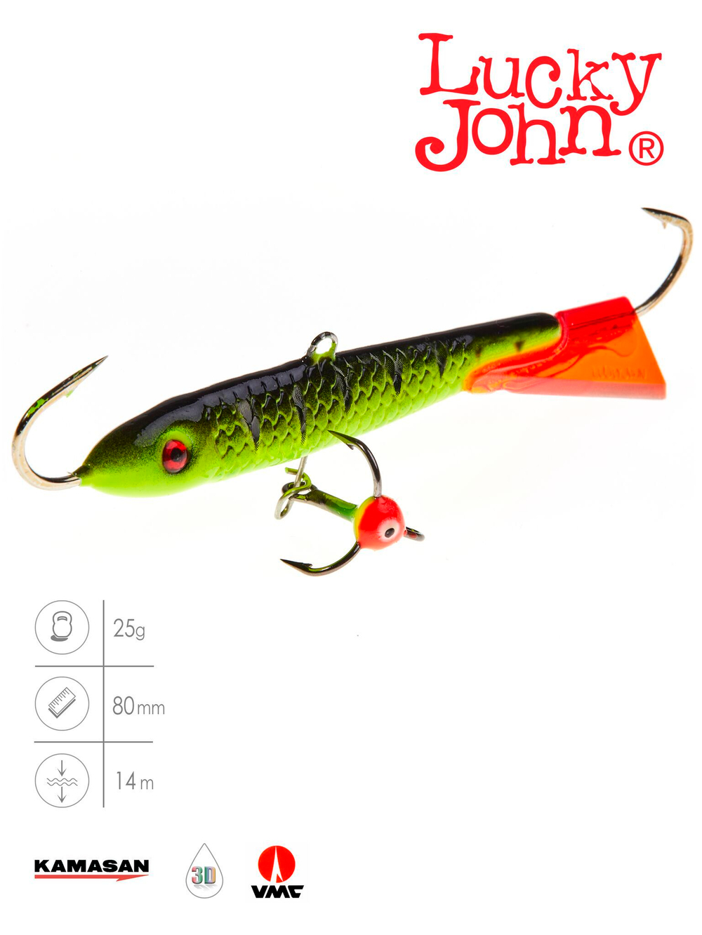 Балансир Lucky John CLASSIC 8 с тр. 80мм/31RT блистер