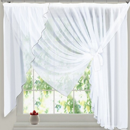 Занавеска "Ф. ЭВА", цвет белый, на шторной ленте, Польша.