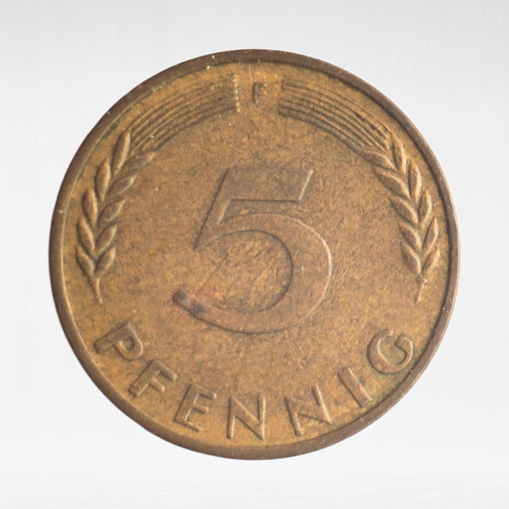 Germany, 5 Pfennigs, 1969, (Stuttgart Mint - "F"), VF