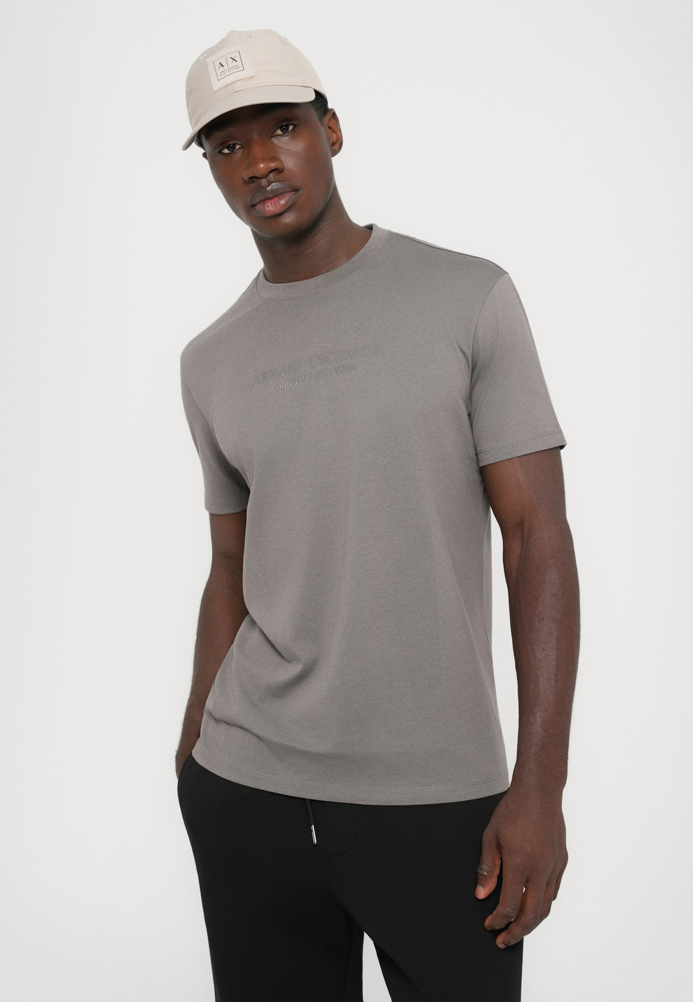 Armani Exchange T-SHIRT REGULAR FIT - Футболка с принтом - Серый