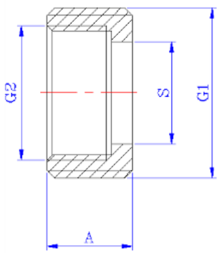 Футорка Valtec 3/4"х1/2" под шестигранник латунная никелированная VTr.660.N.0405