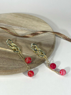 Серьги Цепь с подвесками