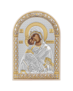 Владимирская БМ, икона арочная, пластик белый 80х115