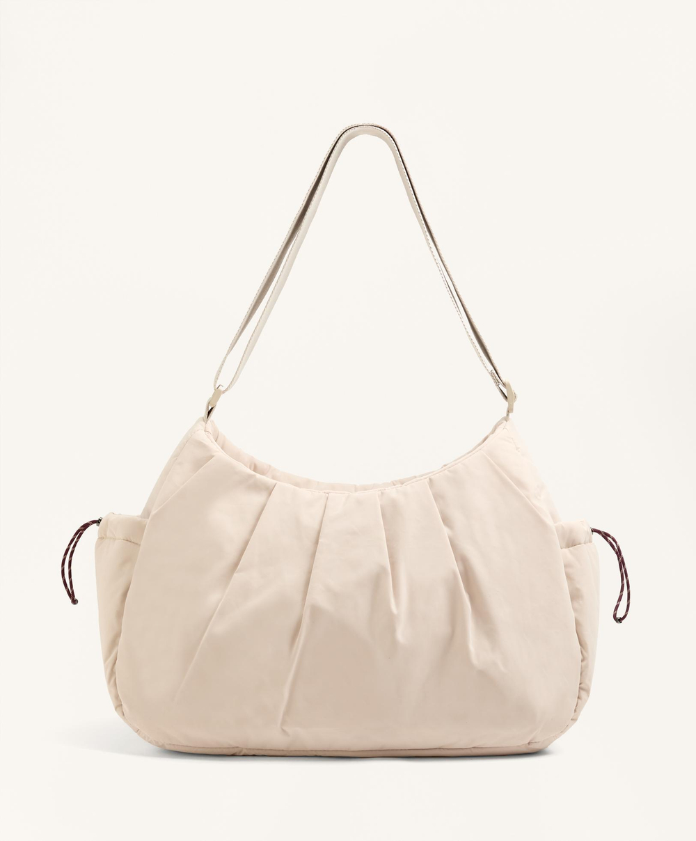 OYSHO Сумка-шоппер с боковыми карманами, экрю