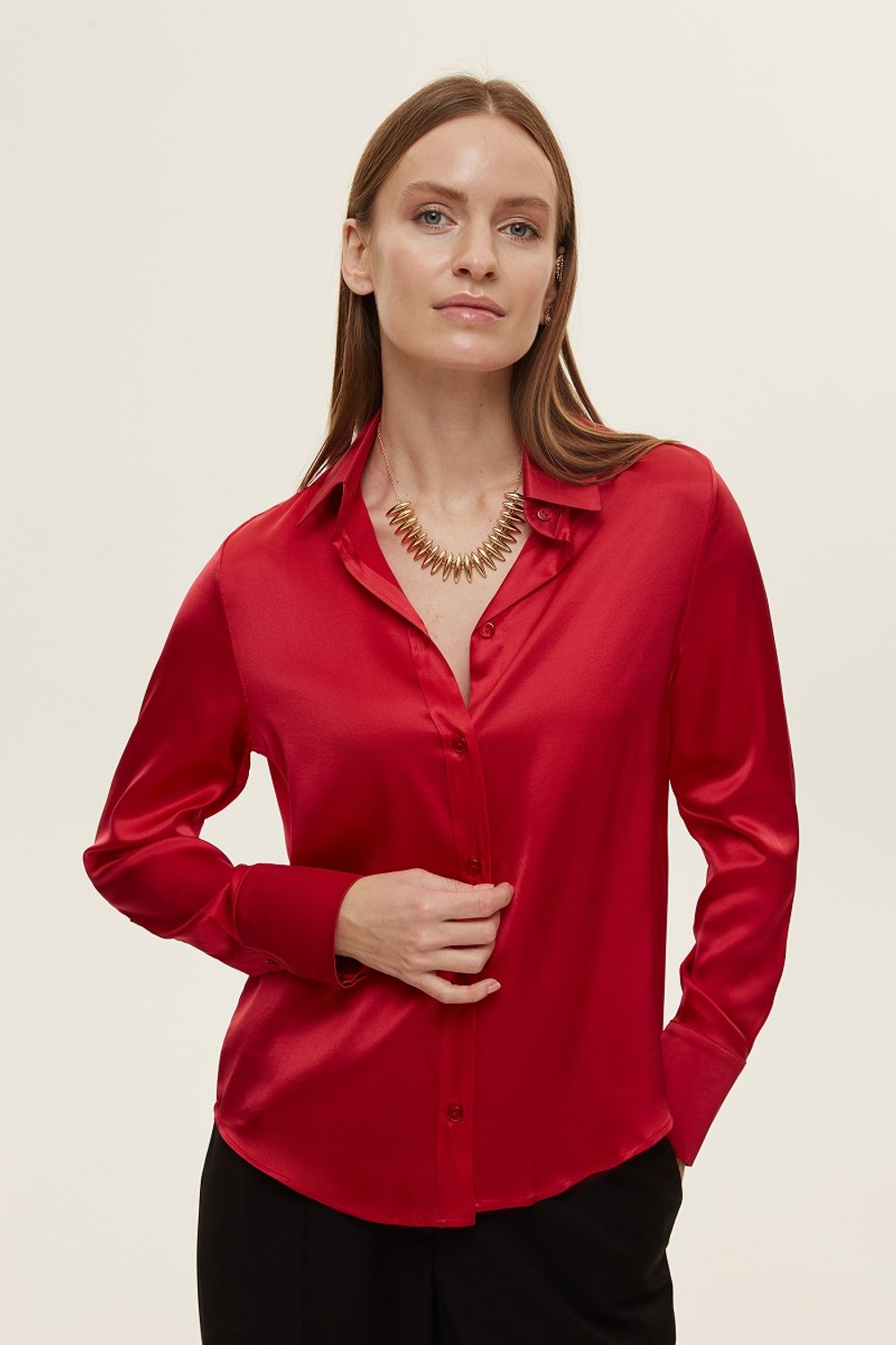 Рубашка Кельн красный шелк