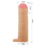 Телесная насадка-удлинитель на пенис Bunion - 16,5 см.