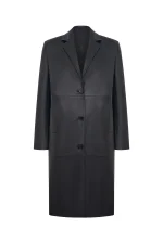 Плащ из натуральной кожи, Черный