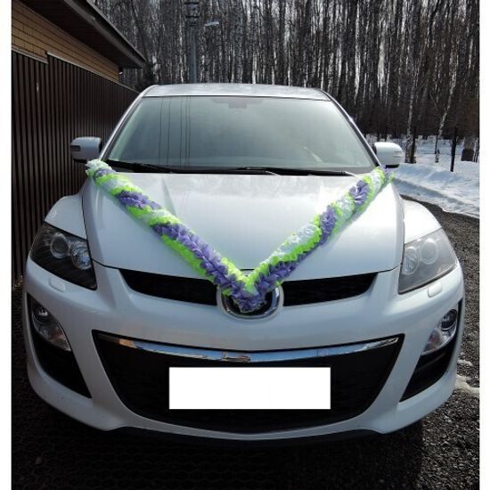 Лента на капот галочка атлас цвет: персик (ширина 19см) №548.224