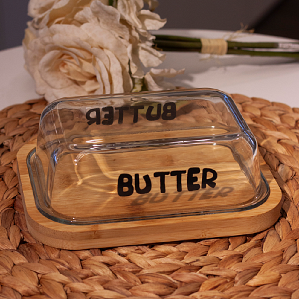 Масленка BUTTER на бамбуковой подставке