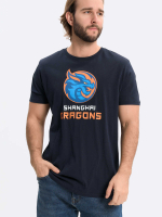 Футболка синяя с логотипом ХК "Шанхайские Драконы" (ТМ Atributika&Club)