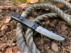 Складной нож Whisper AUS-10Co StoneWash Blue, на подшипнике