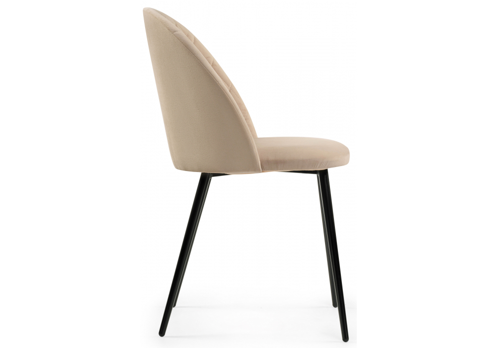 Стул на металлокаркасе Woodville Зест микровелюр 05, черный глянец, ножки черные