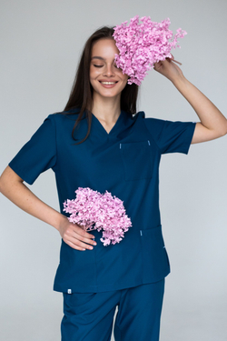 Блуза женская м640 toray стретч opal blue