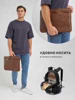 Чехол для ноутбука 14" и 15,6" (Коричневая экокожа)