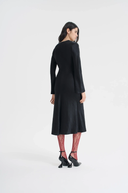 Платье-миди из жатого атласа