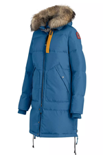 Пальто жен Parajumpers LONG BEAR 542 бирюзовое, капюшон енот