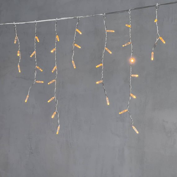 Светодиодная бахрома с колпачком 3,1*0,5 м., 120 экстра теплых белых LED ламп, прозрачный провод ПВХ, IP65, LTC (PIL120CAP-10-2EWW)