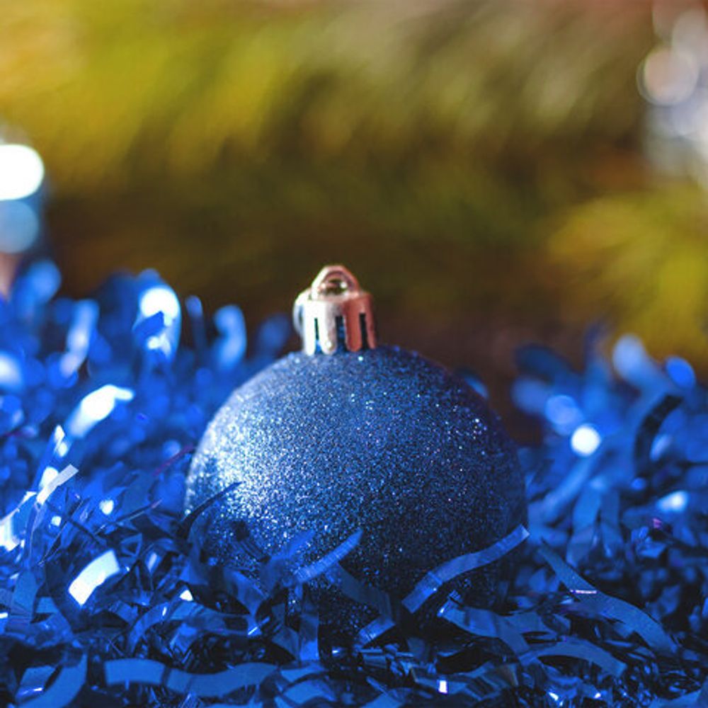 Шары ёлочные 6 шт., 8 см, "Trio", пластик, СИНИЕ (глянец, матовый, глиттер), ЗОЛОТАЯ СКАЗКА, 590872