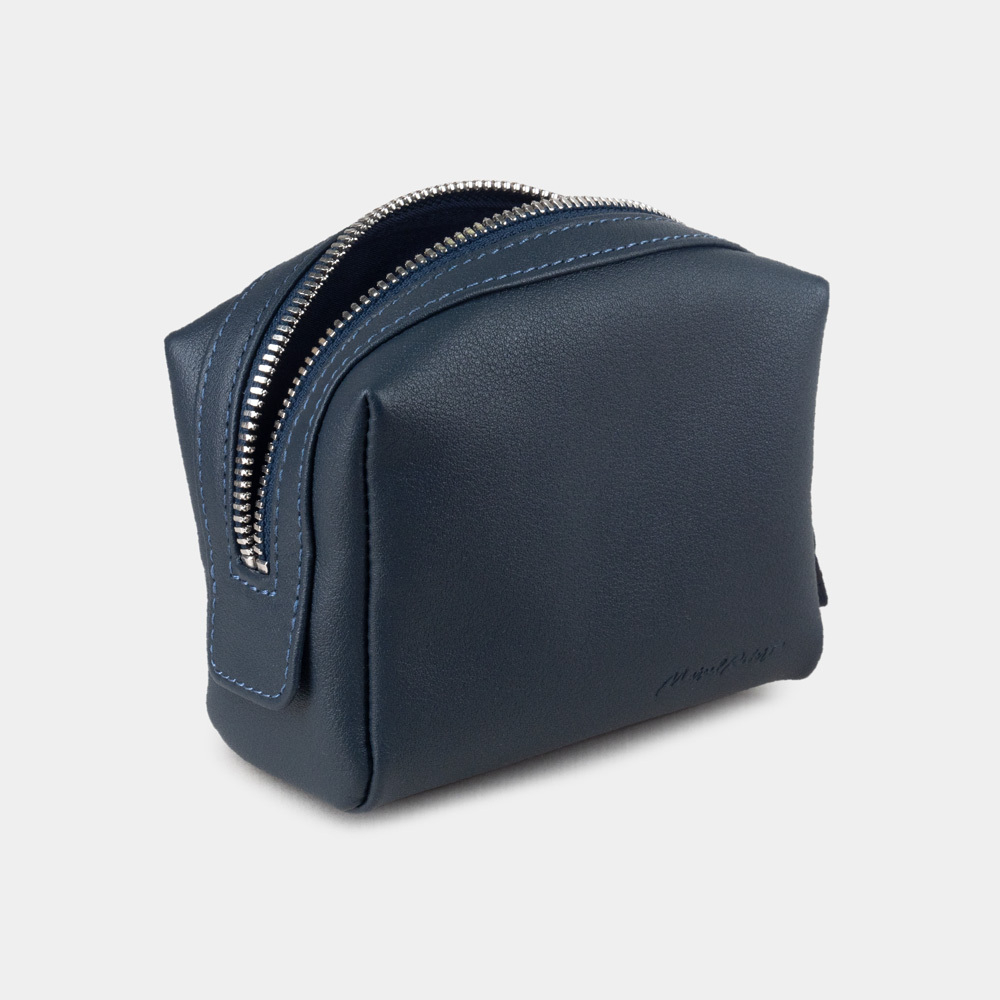 Несессер Mignon из кожи теленка, синего цвета