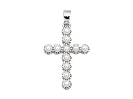 Подвеска "Крест" 28,5мм, с бусинами