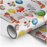 Упаковочная бумага белый крафт 70*100см "Счастливое событие"(MESHU)